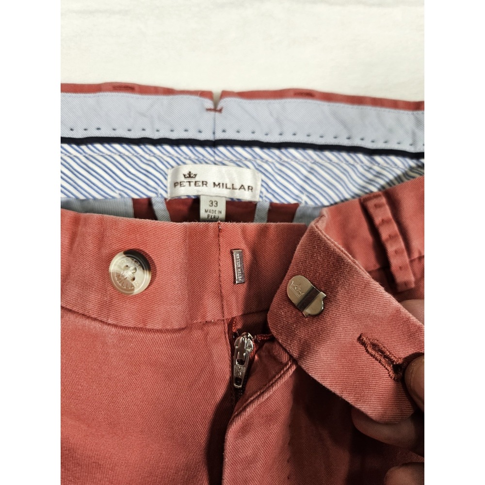 Peter Millar‎ Men's Pima Cotton Pants Slacks Peru Made MF17B48 Size 33 Dark Pink - Picture 6 of 15